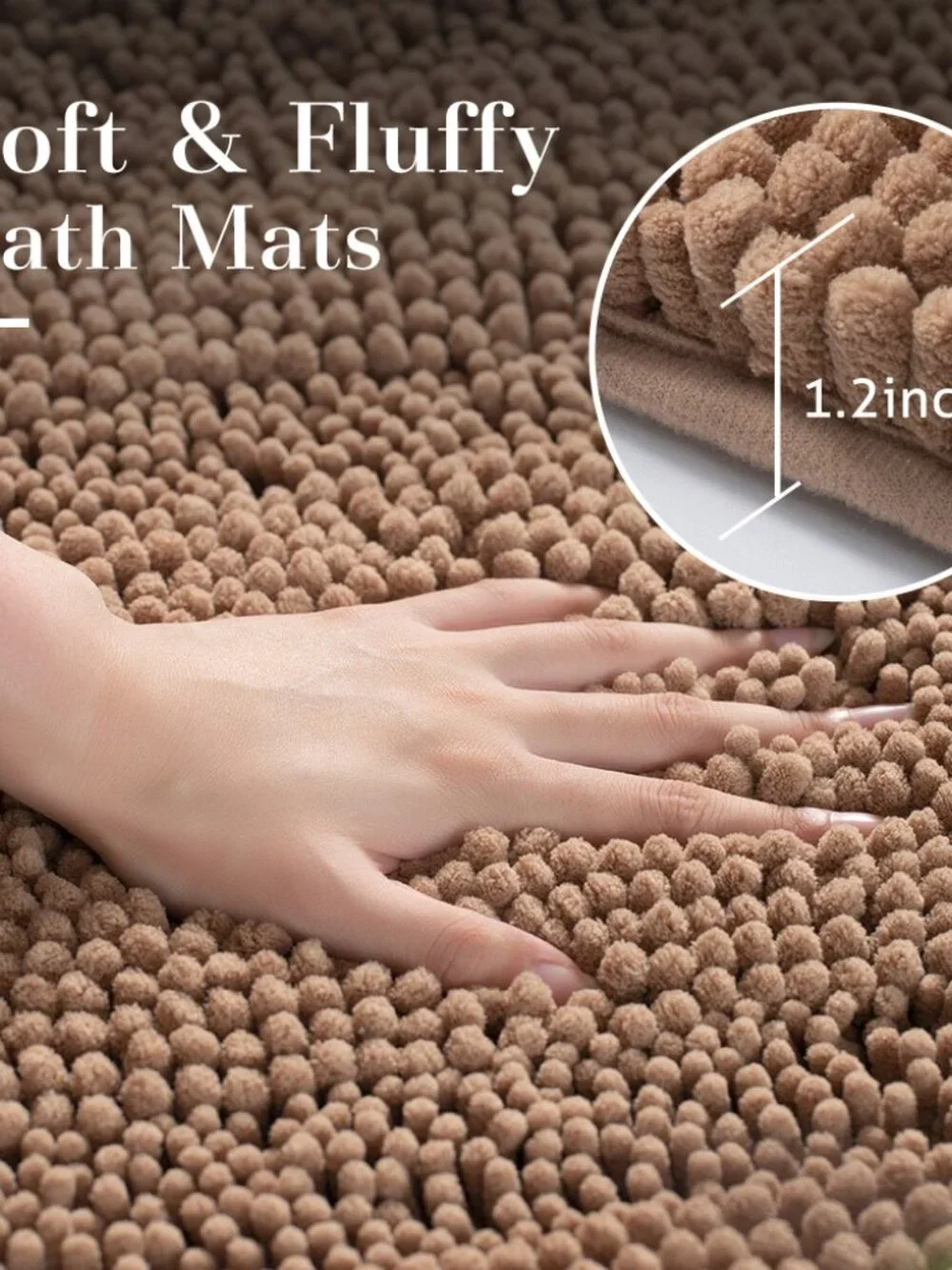 Chenille Bath Rug - New Original Packaging - 17x24 inches - Dark Grey